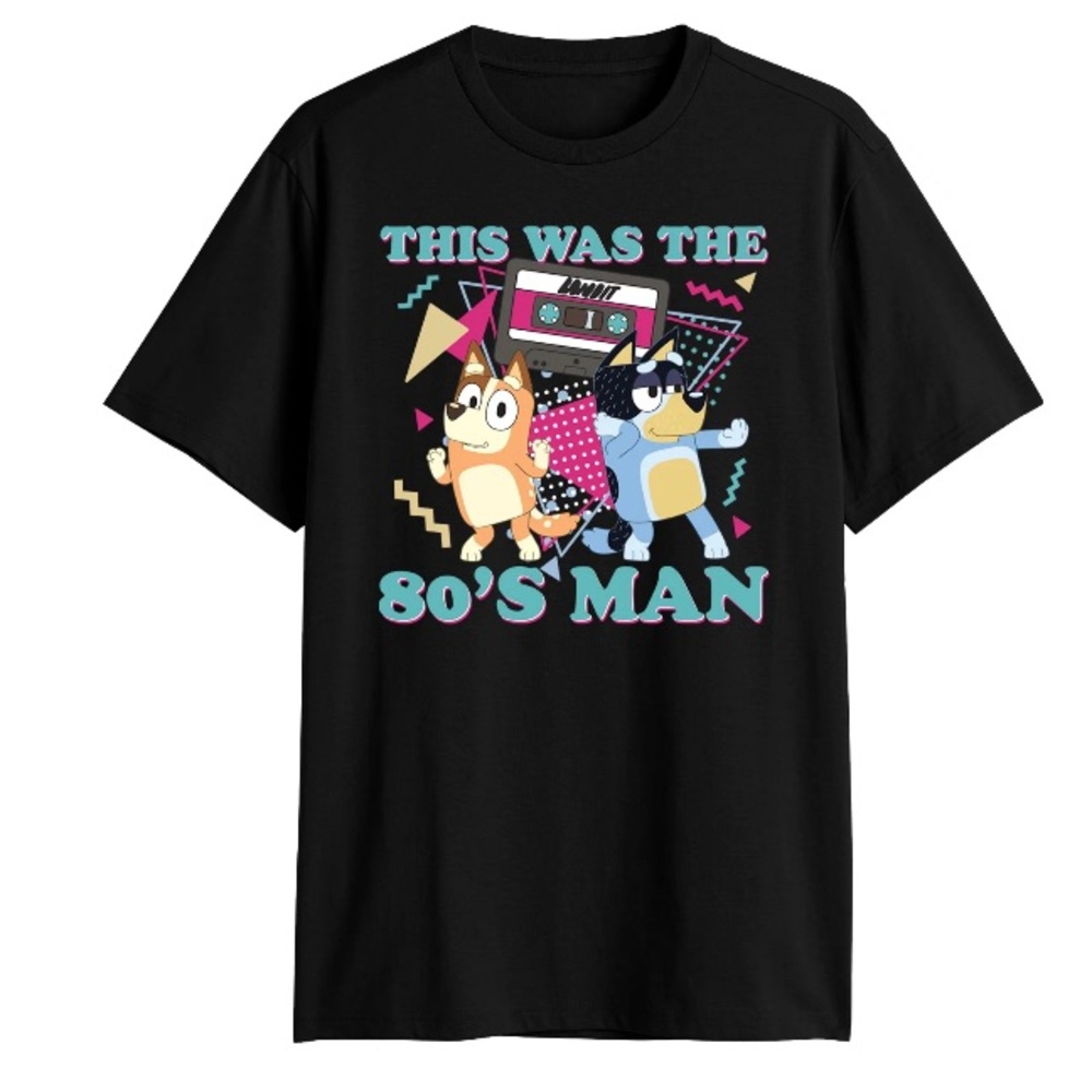 Bluey Mens This Was The 80's Man Graphic Tee Shirt